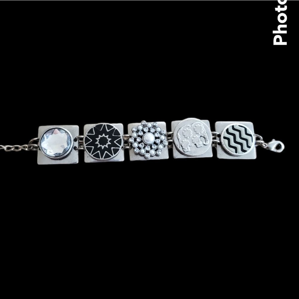 Vintage 90's Square W/Medallion Link Bracelet